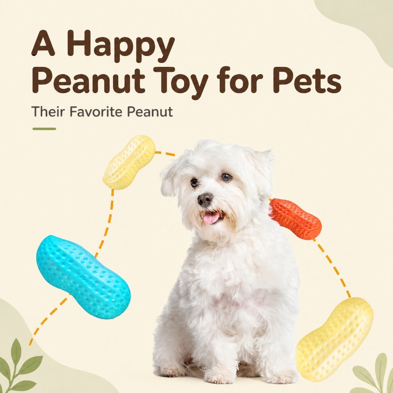 Peanut Squeaky TPR Dog Toy
