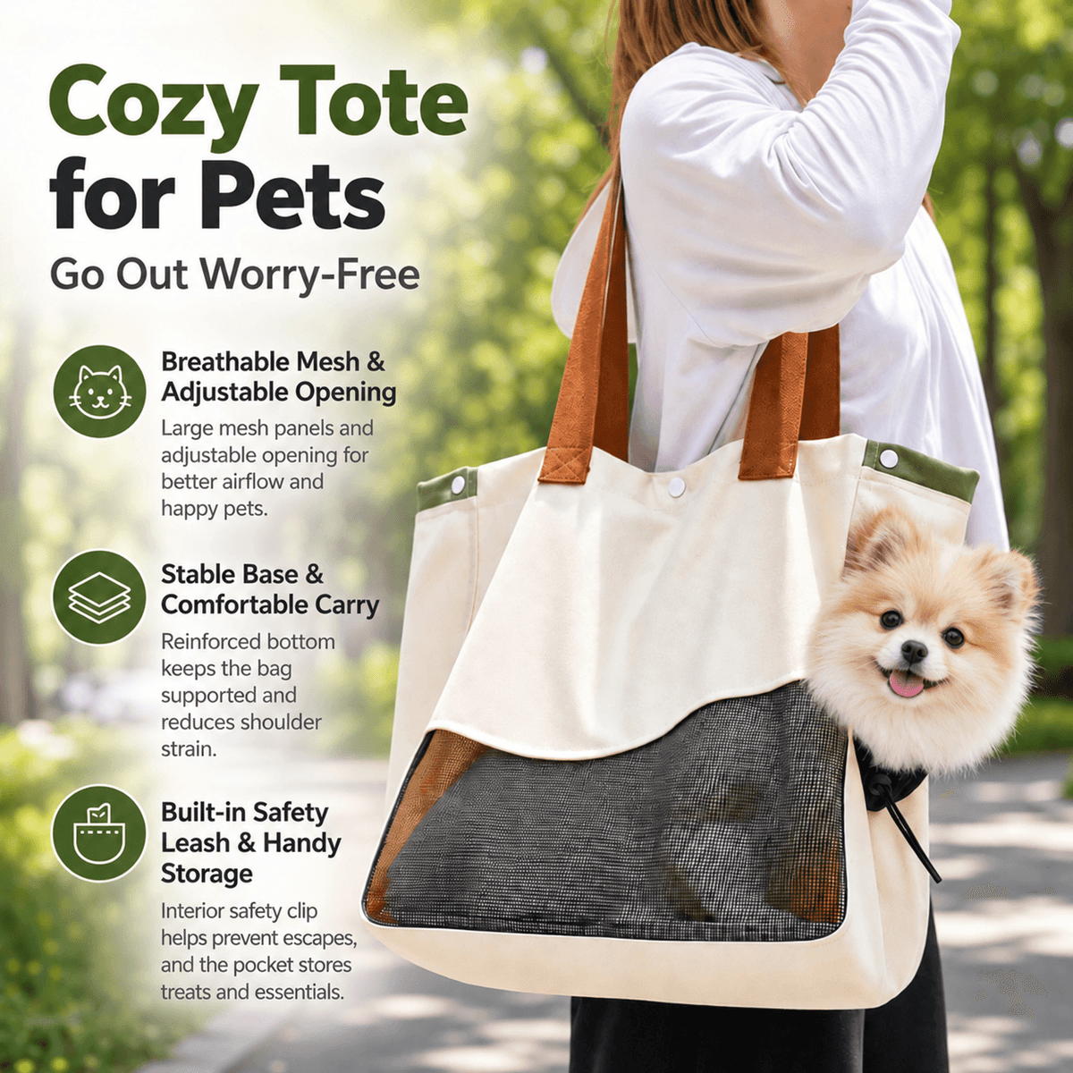 Breathable Canvas Pet Tote
