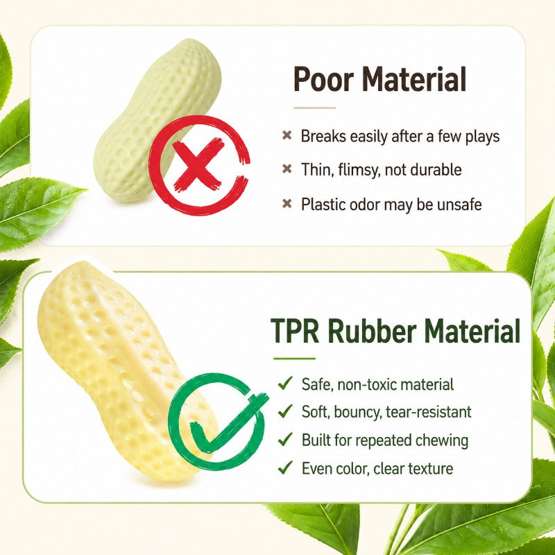 Peanut Squeaky TPR Dog Toy