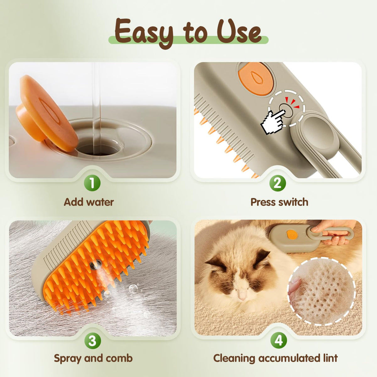 PuffEase Spritz defur comb
